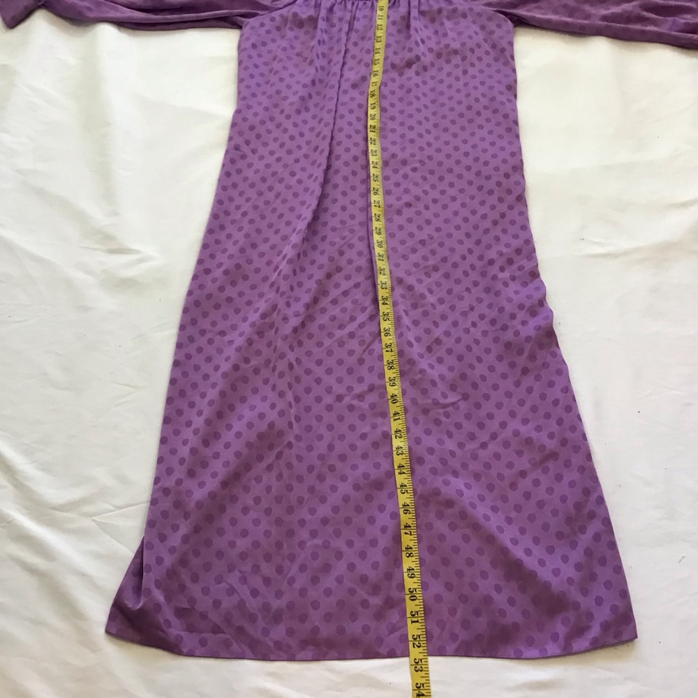 Women's Kate Spade Purple Polka Dot Long Sleeve Dress Size 4 - Picture 12 of 14